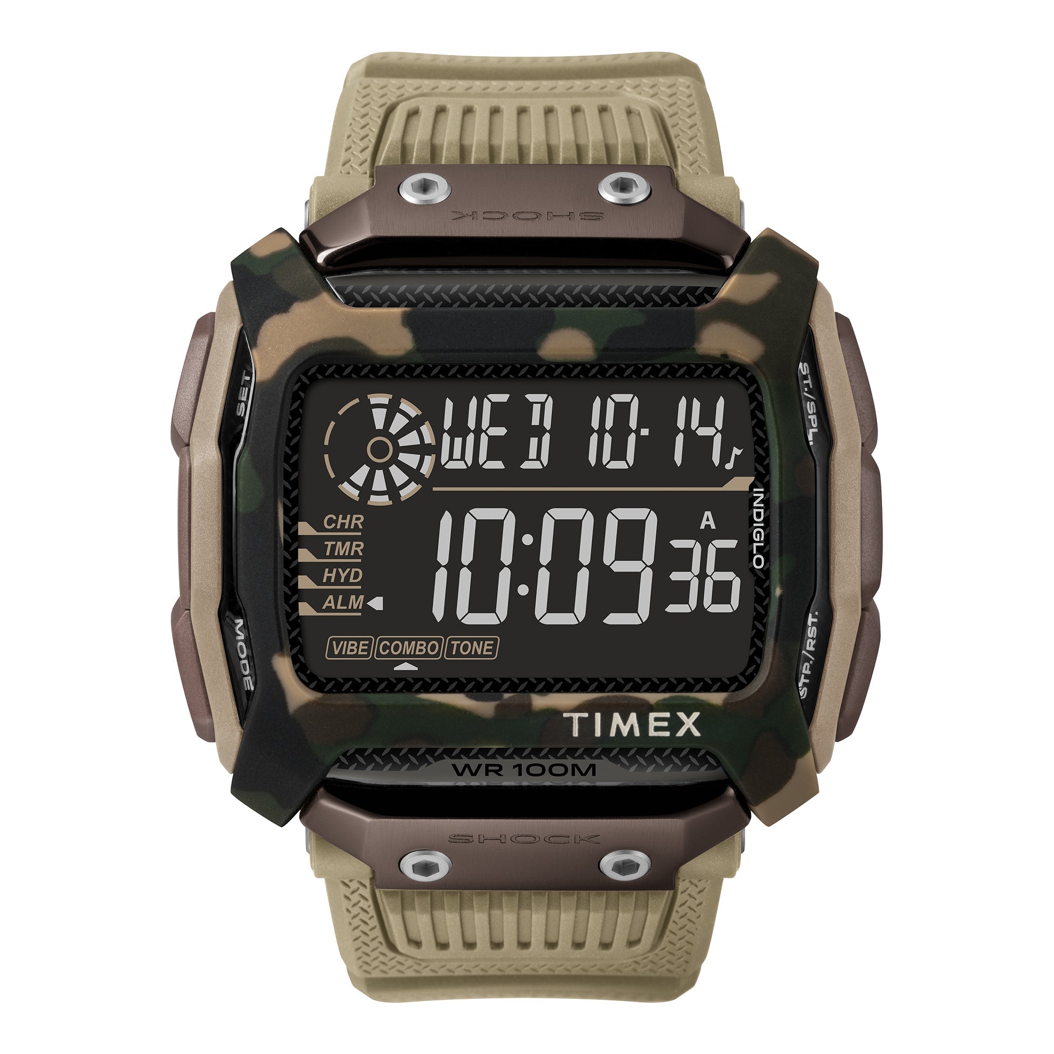 TIMEX Digital Command TW5M20600 - Rugged Tan Resin Men's Watch with Shock Resistance & INDIGLO Dial