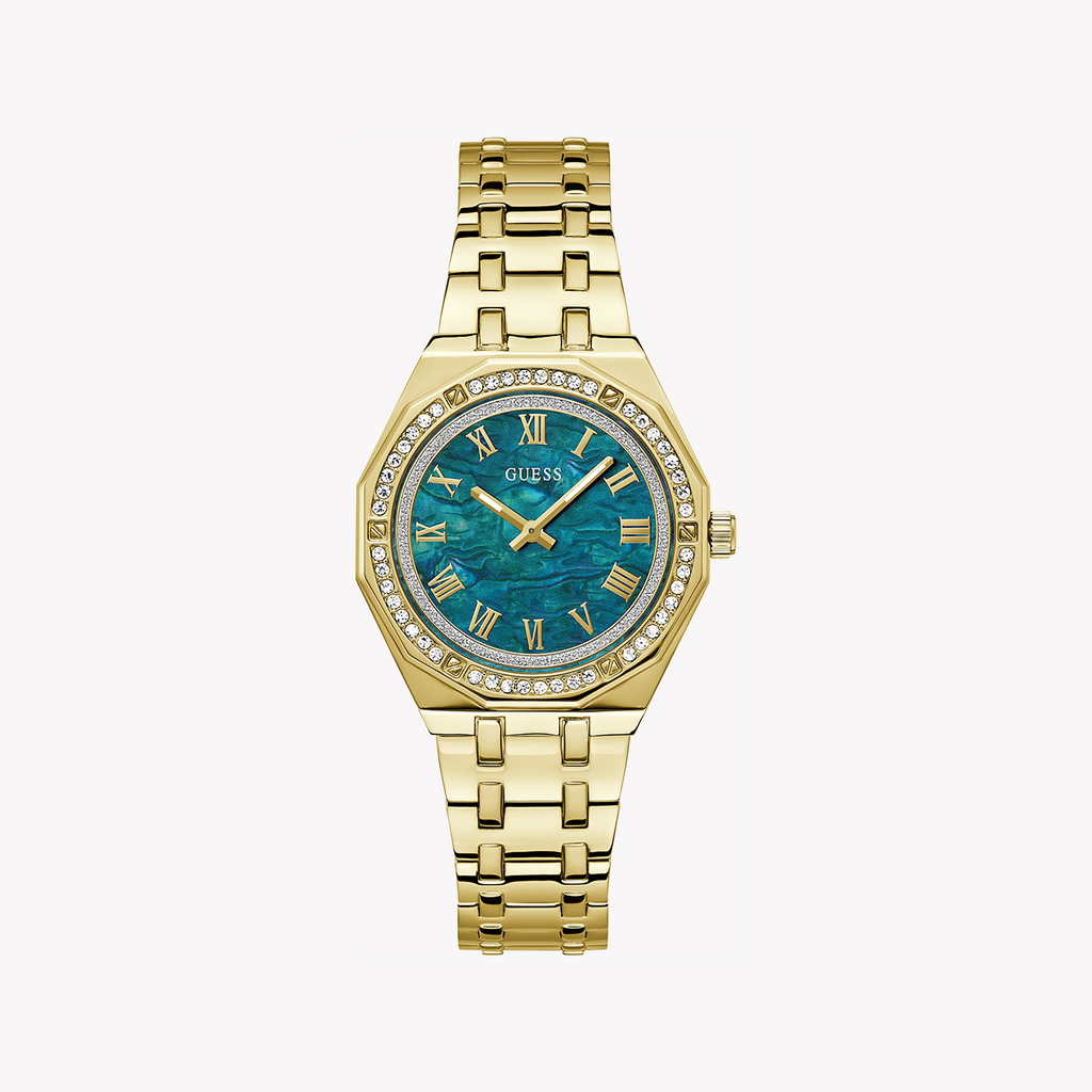 GUESS GW0770L2 - TURQUOISE GLAM - EYE-CATCHING GOLD STAINLESS STEEL WOMEN'S WATCH