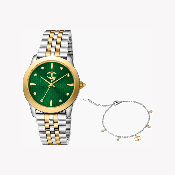 Just Cavalli Women's Two Tone Watch, Green Dial | Jc1l211m0295 by i-watch