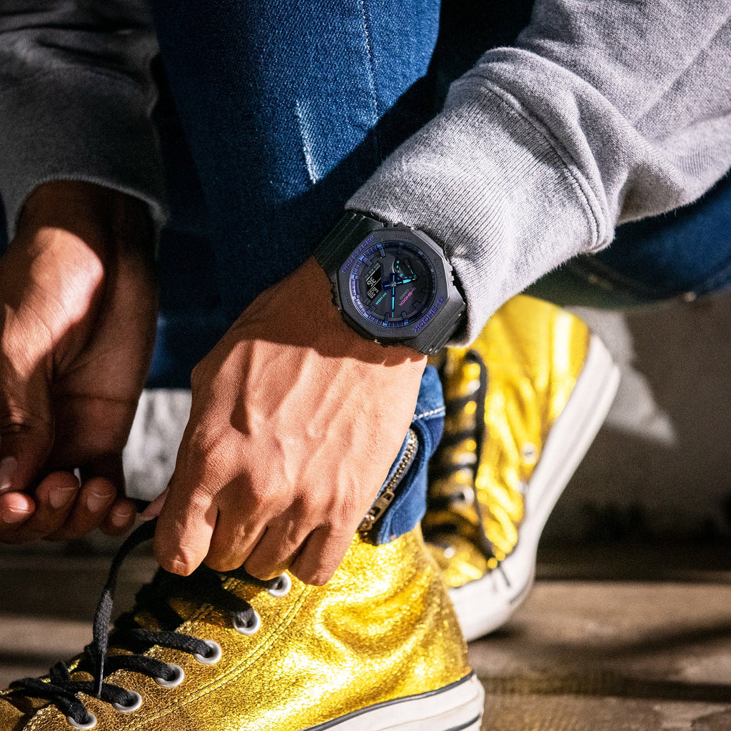 CASIO G-SHOCK GA-2100VB-1ADR - BOLD BLACK VIBRANCE MEN'S WATCH: TOUGH STYLE WITH A MODERN EDGE-i-Watch-4