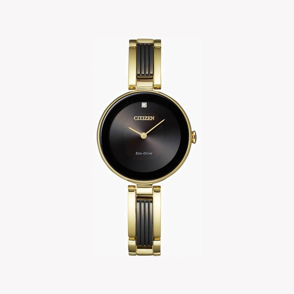 Citizen Ex1539-57e Radiant Sophistication - Elegant Black & Gold Women's Watch by i-watch