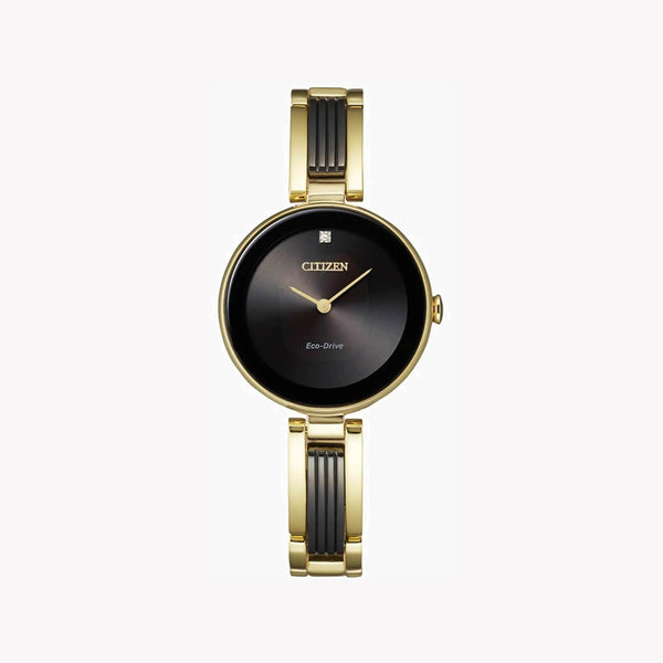 Citizen Ex1539-57e Radiant Sophistication - Elegant Black & Gold Women's Watch by i-watch