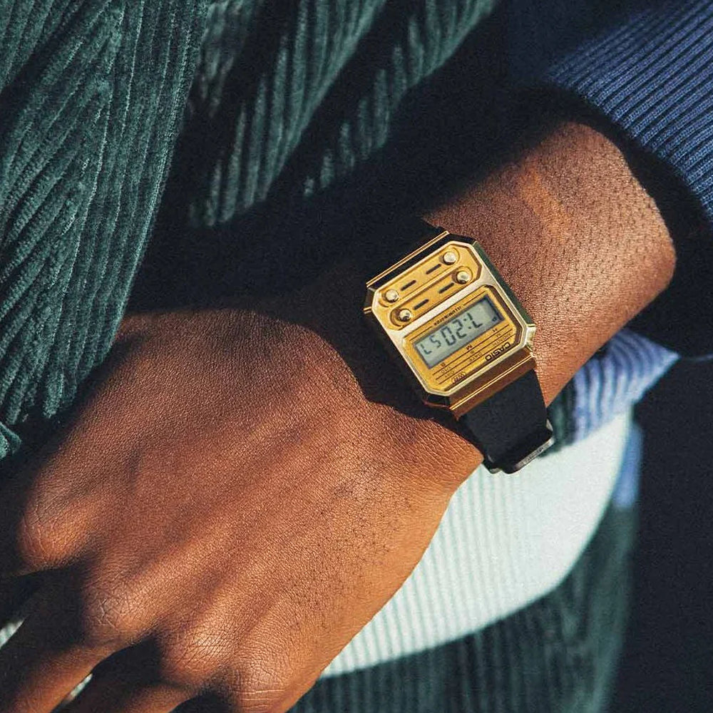 Casio Unisex Gold Mesh Watch, Digital Display | A100wefg-9aef by i-watch