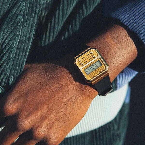 Casio Unisex Gold Mesh Watch, Digital Display | A100wefg-9aef by i-watch