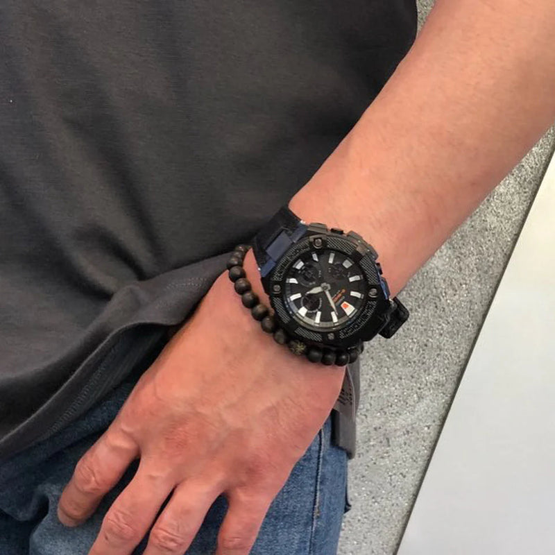 Casio G-Shock Gst-S130bc-1adr Rugged Elegance - Sporty Men's Timepiece In Black Steel & Leather by i-watch