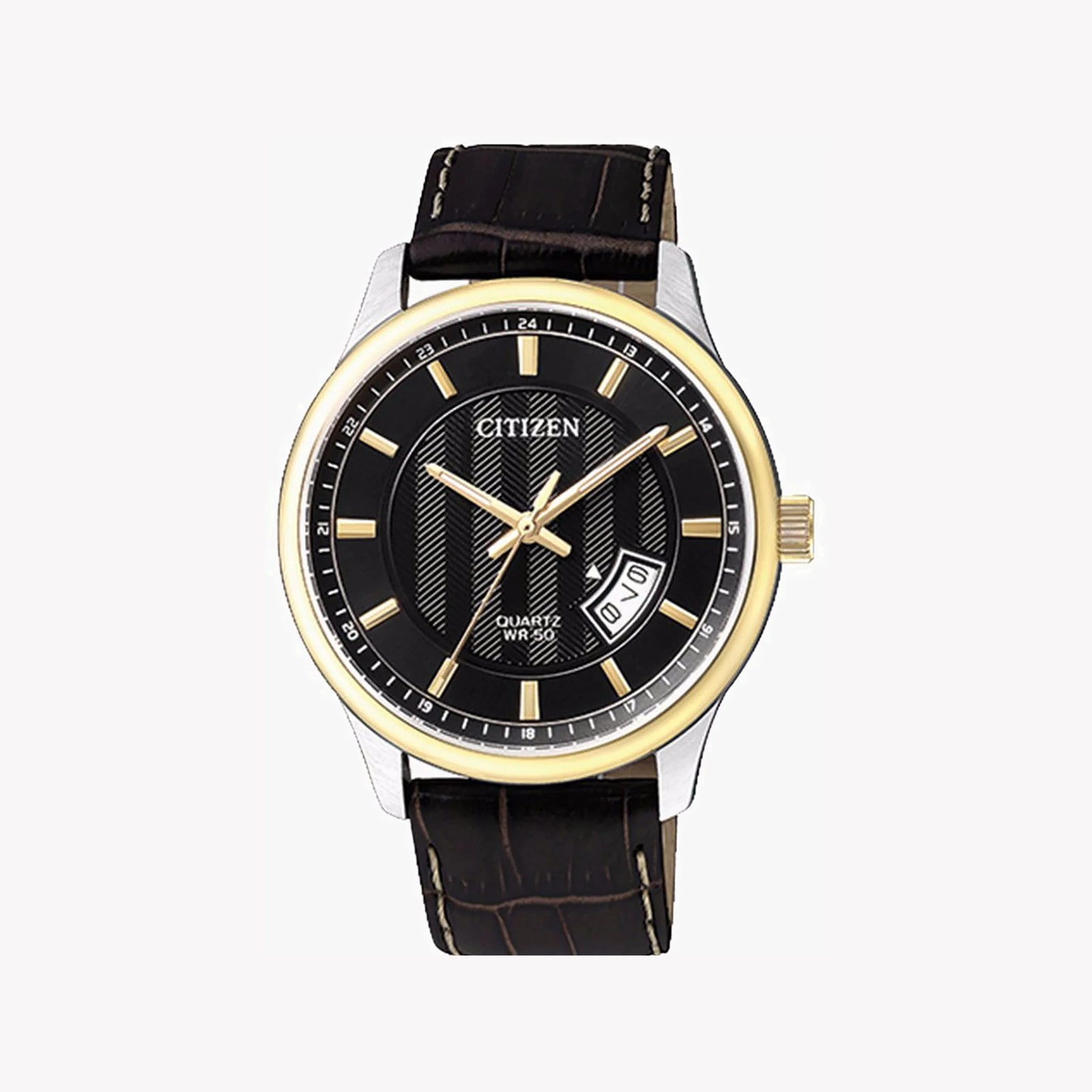 Citizen Men's Gold Watch, Black Dial, Calf Leather | Bi1054-12e by i-watch