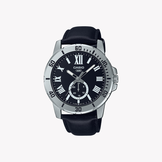 Casio MTP-VD200L-1B analoge silberne Herrenuhr