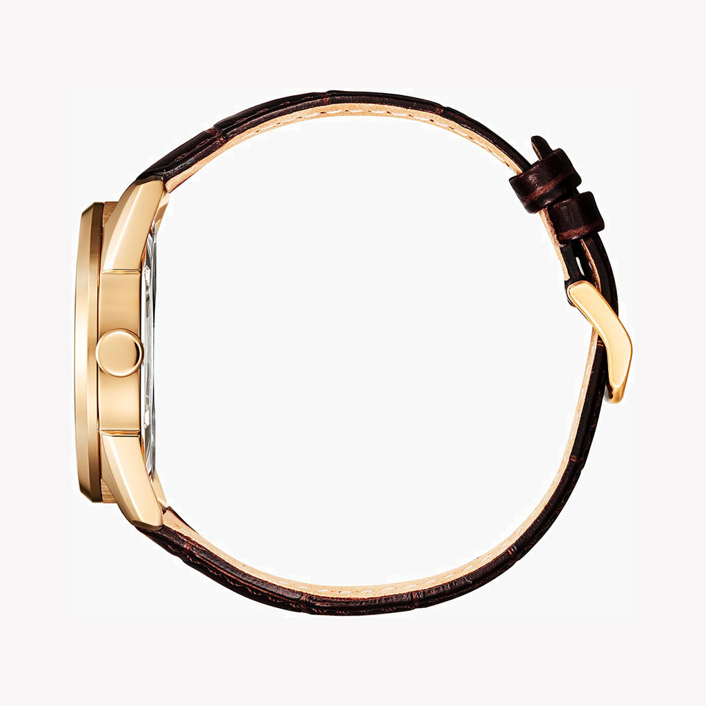 CITIZEN AW0082-19A - ELEGANTLY TIMELESS MEN'S ECO-DRIVE WATCH IN GOLD & BROWN-i-Watch-3