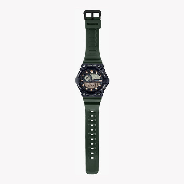 Casio Aeq-200w-3avdf Adventure Time - Sporty Men's Watch With Green Resin Band & Digital Dial by i-watch