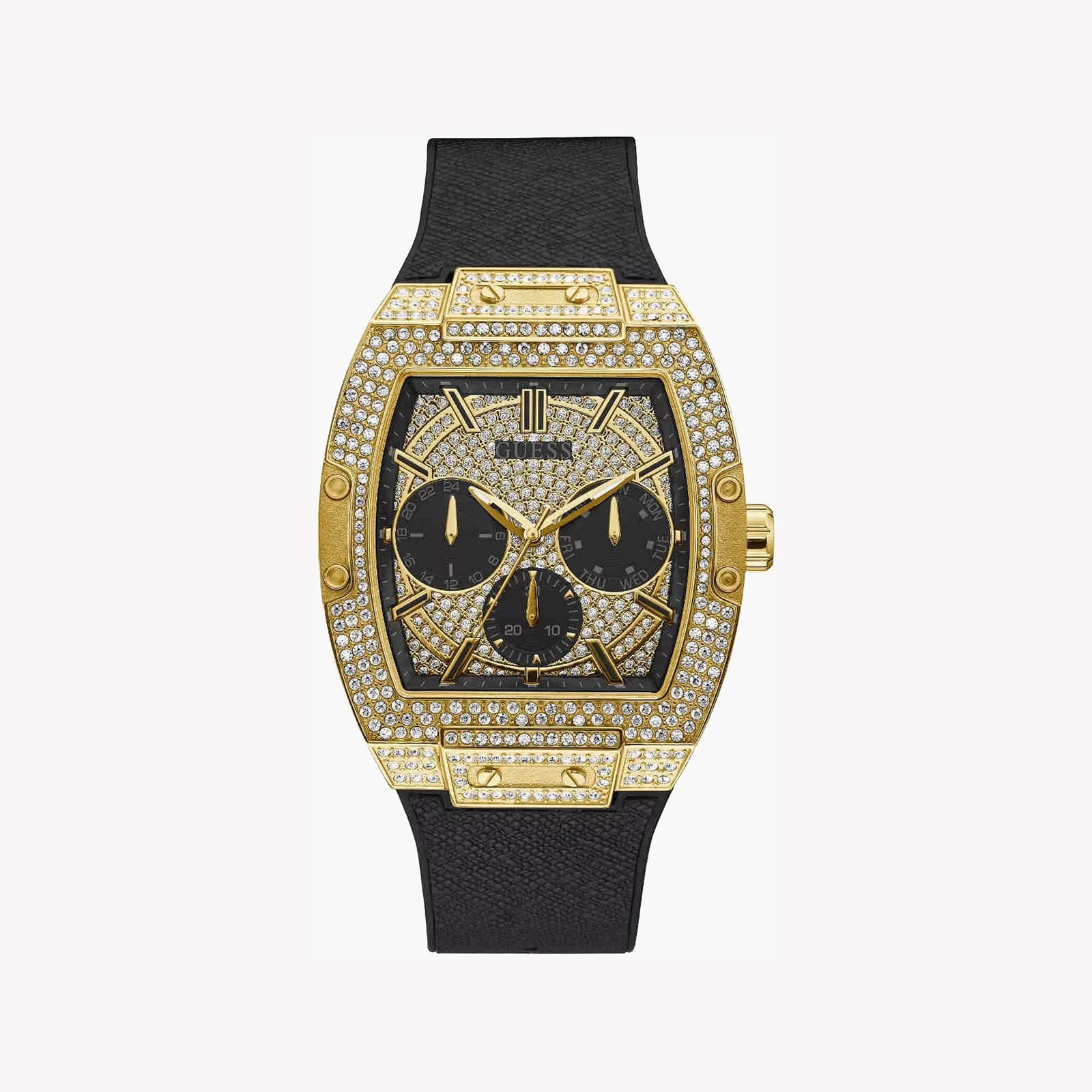 Guess Watches Men's Gold & Black Silicone Watch | Gw0048g2 by i-watch