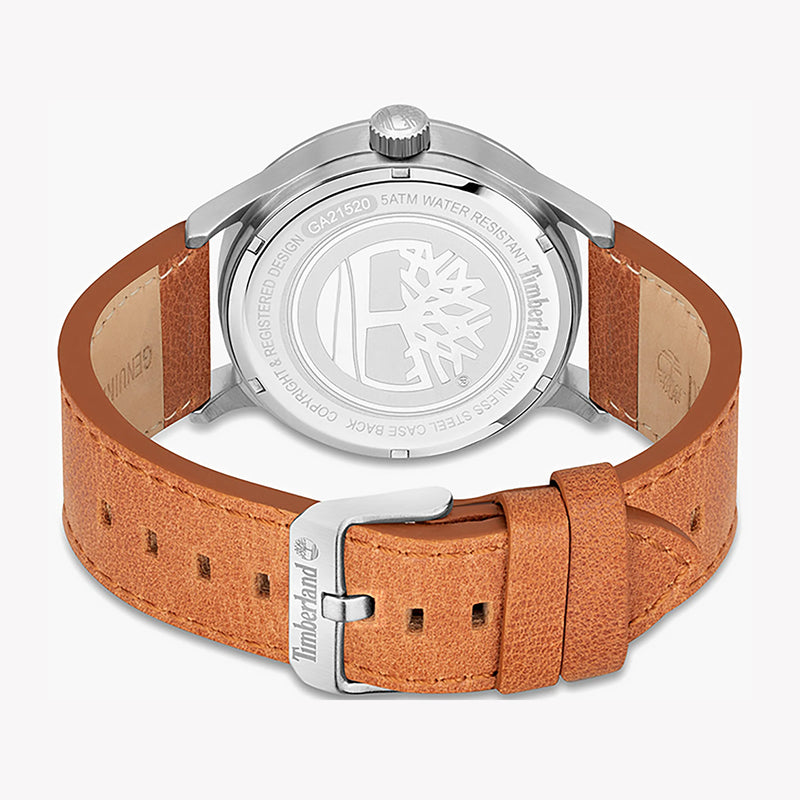 Timberland Men's Silver Watch, Brown Leather Band | Tdwga2152001 by i-watch