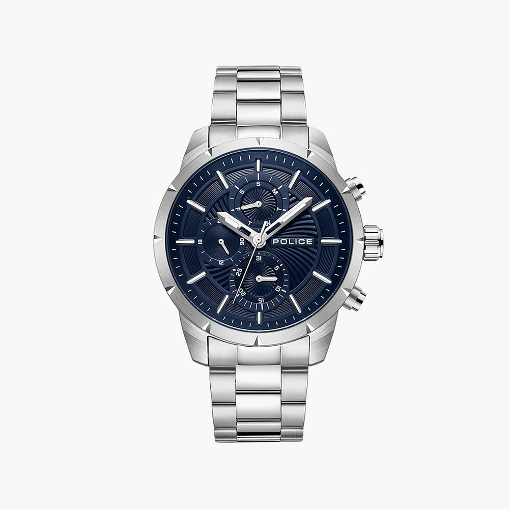 Police Men's Silver Watch, Blue Dial | Pewjk2227104 by i-watch
