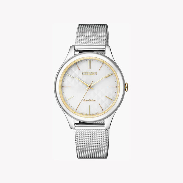 Citizen Women's Silver Watch, White Dial | Em0504-81a by i-watch