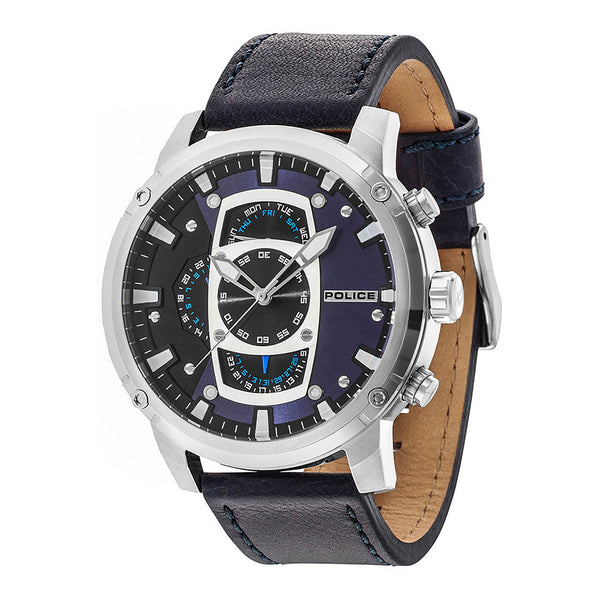 Police Watch Blue Leather Band - Bold Stainless Steel Timepiece For Men by i-watch