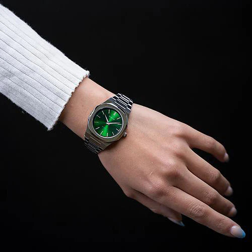 D1 Milano Women's Silver Watch, Dark Green Dial | D1-UTBL11 by i-watch