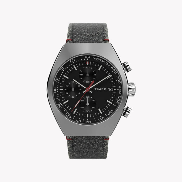 Timex Men's Legacy Tonneau, Black Dial/Black Leather | Tw2u14100zv by i-watch