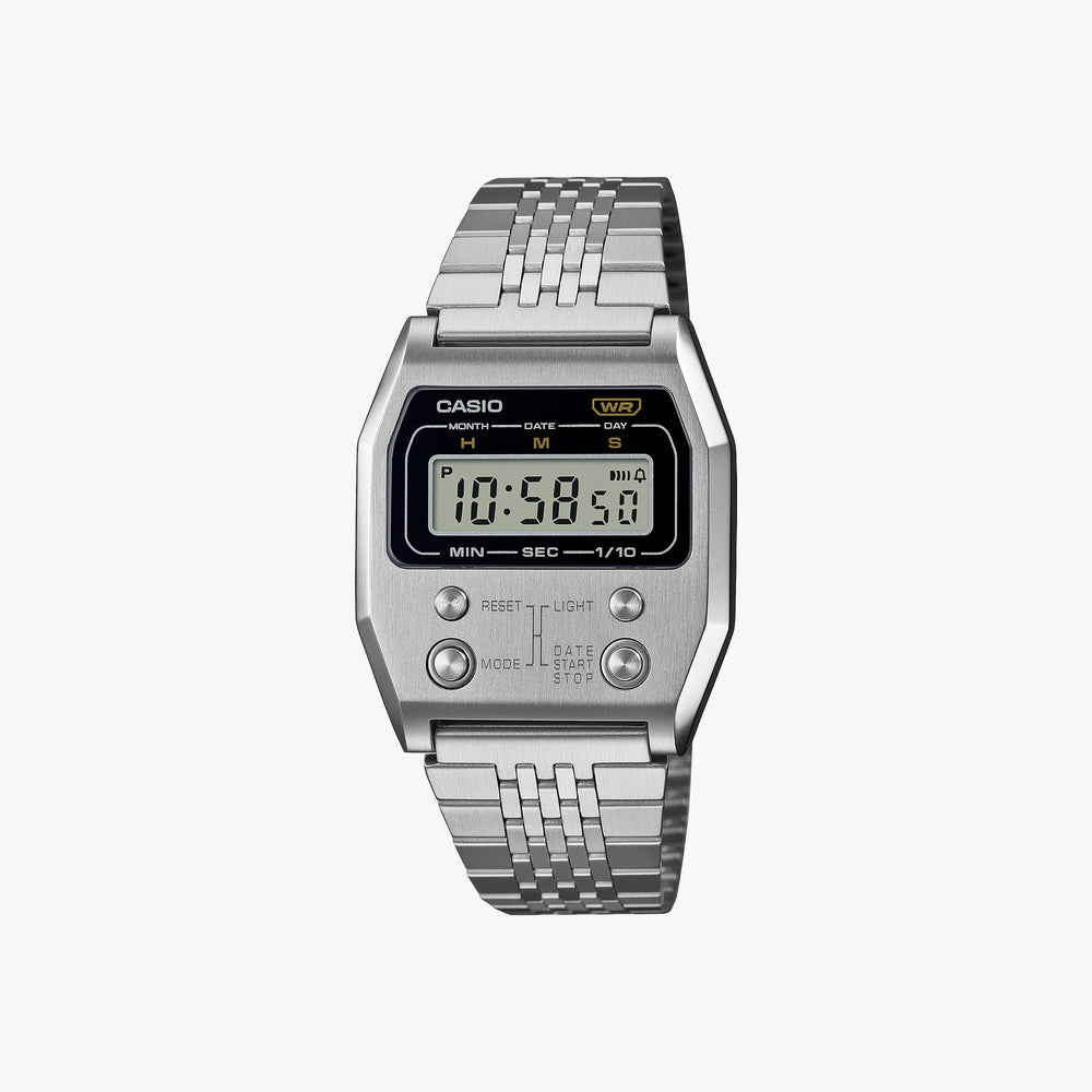 Casio Men's Silver Stainless Steel Watch, Digital Dial | A1100d-1 by i-watch