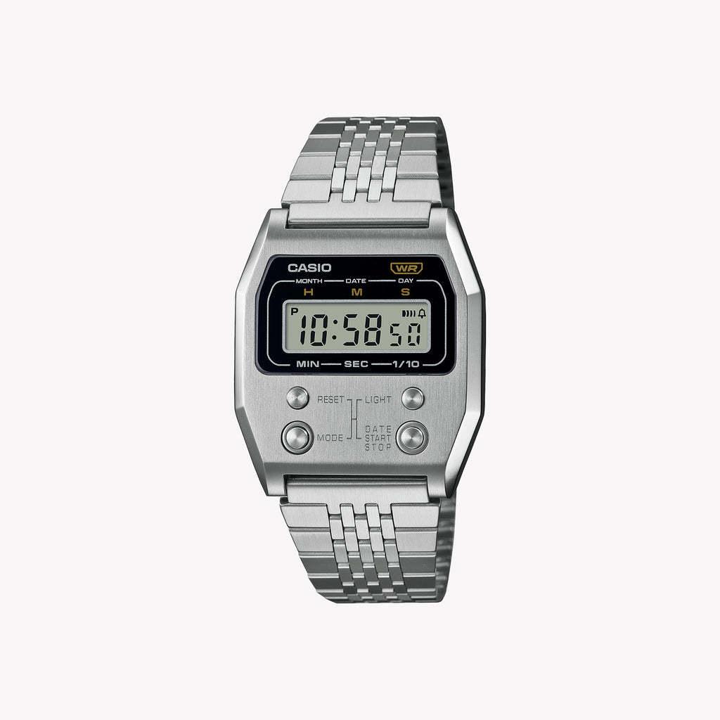 CASIO A1100D-1 DYNAMIC VERSATILITY - MODERN DIGITAL STAINLESS STEEL WATCH FOR ACTIVE LIFESTYLES