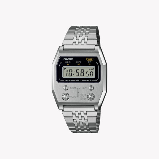 Casio A1100D-1 Montre unisexe argent vintage