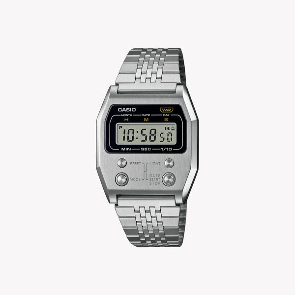 Casio Men's Silver Stainless Steel Watch, Digital Dial | A1100d-1 by i-watch