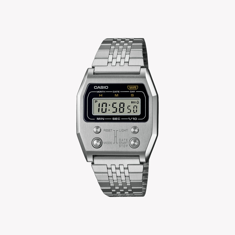 Casio Men's Silver Stainless Steel Watch, Digital Dial | A1100d-1 by i-watch