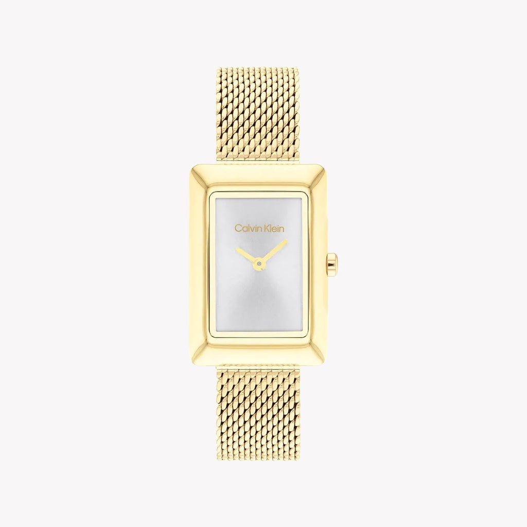 CK CALVIN KLEIN GOLD RADIANCE - ELEGANT WOMEN'S WATCH WITH STAINLESS STEEL BAND AND SILVER DIAL