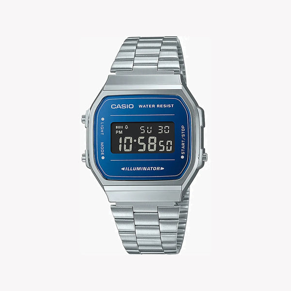Casio Men's Metal Watch, Silver Dial | A168wem-2bef by i-watch