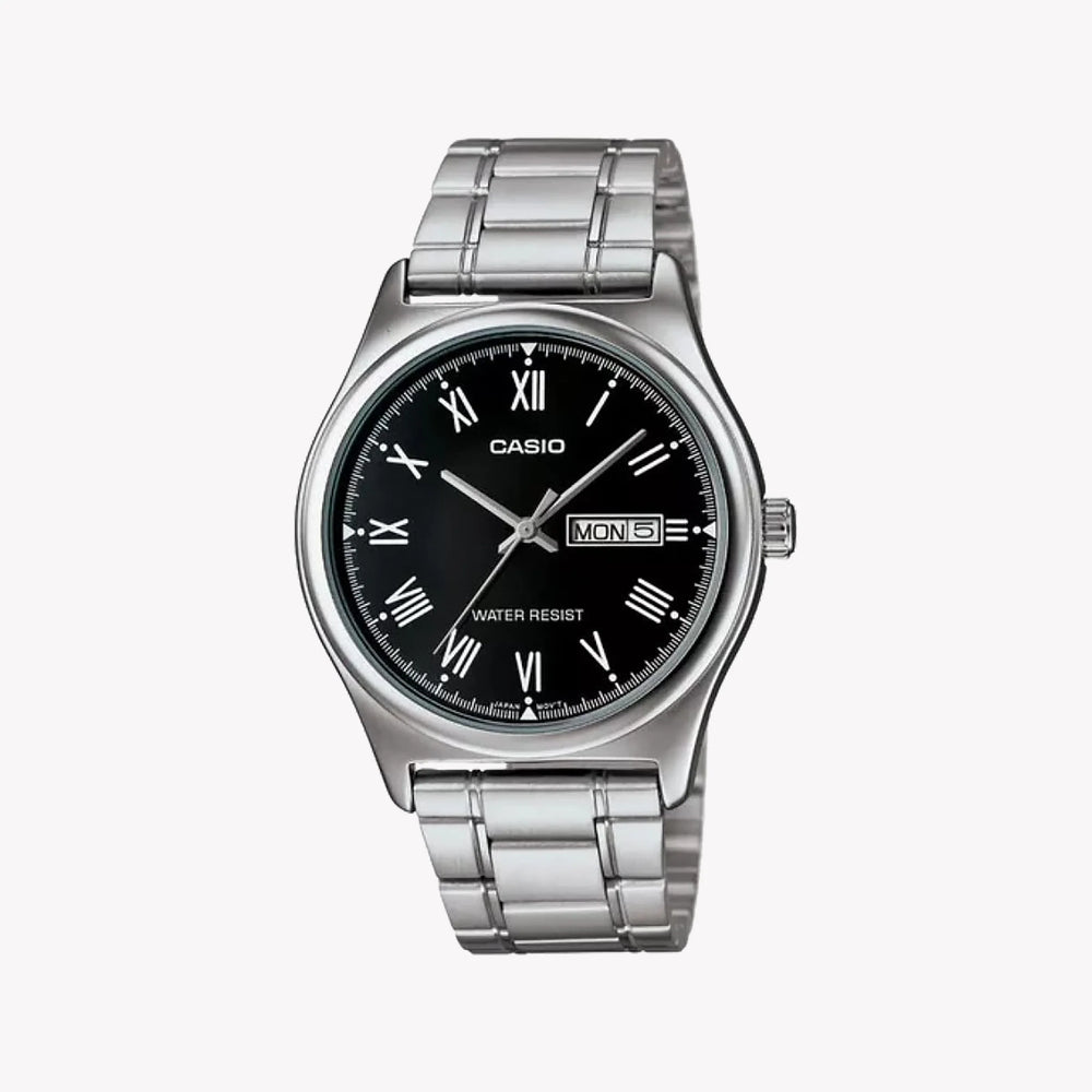 Seiko Men's Silver Stainless Steel Watch, Black Dial | Mtp-V006d-1budf by i-watch