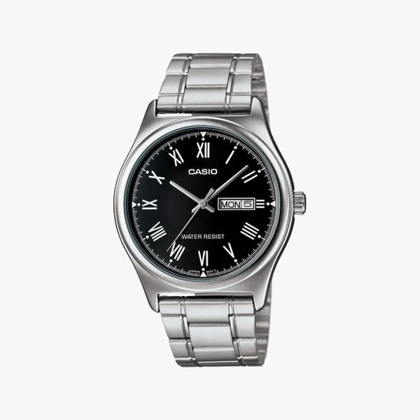 Seiko Men's Silver Stainless Steel Watch, Black Dial | Mtp-V006d-1budf by i-watch