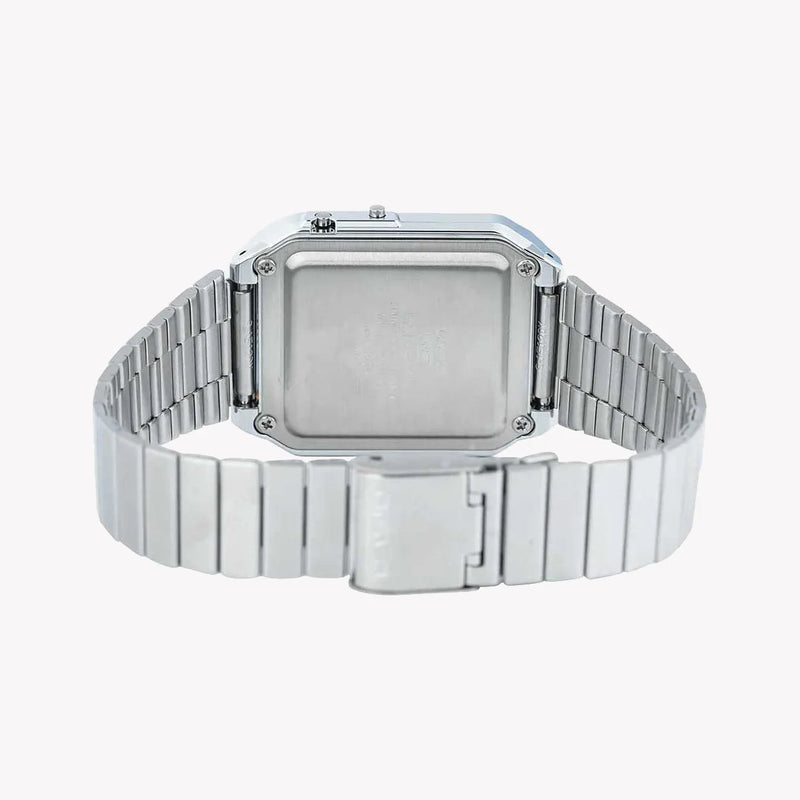 Casio Unisex Silver Digital Watch, Chrome Plated Resin | Ca-500we-7b by i-watch