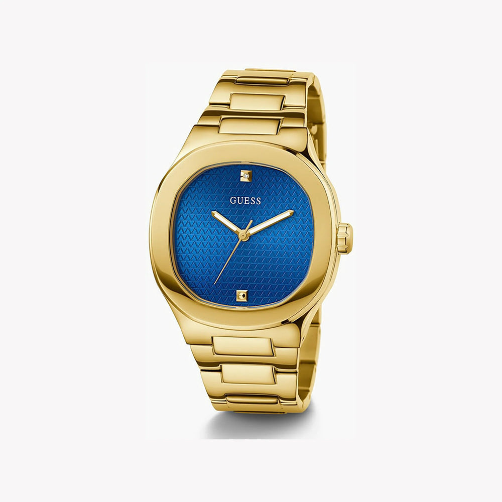Guess Unisex Gold Watch, Blue Dial | Gw0662g2 by i-watch