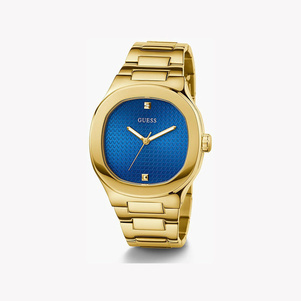 Guess Unisex Gold Watch, Blue Dial | Gw0662g2 by i-watch