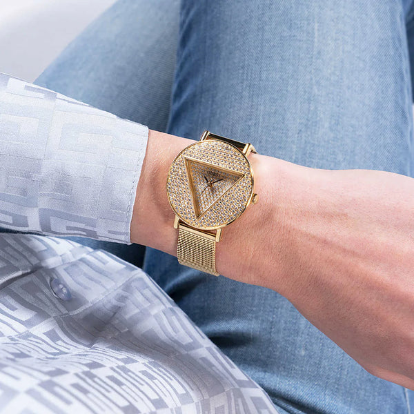 Guess Women's Gold Stainless Steel Watch, Gold Dial | Gw0477l2 by i-watch