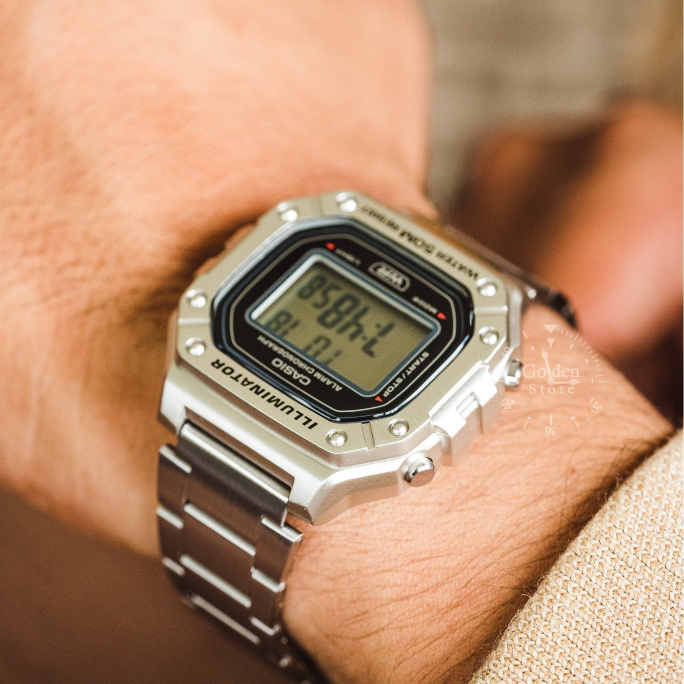 Casio W-218HD-1AV Digital Silver Men's Watch