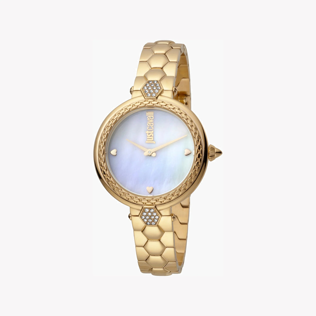 JUST CAVALLI Women's Watch with Silver Stainless Steel Case and Gold Stainless Steel Band-i-Watch-2