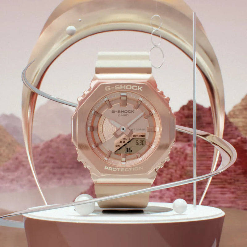 Casio Women's Rose Gold Watch, Pink Band | Gm-S2100pg-4aer by i-watch