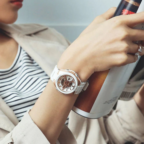 Baby-G Msg-400g-7adr - Sporty Elegance Unleashed: Women's Chic White Digital Adventure Watch by i-watch
