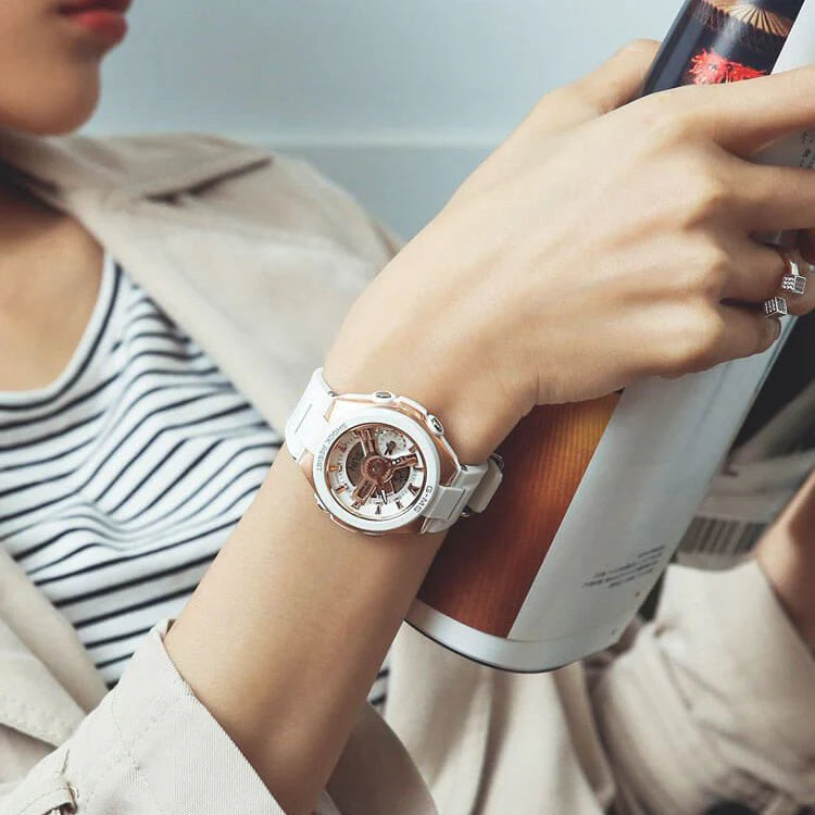 Baby-G Msg-400g-7adr - Sporty Elegance Unleashed: Women's Chic White Digital Adventure Watch by i-watch