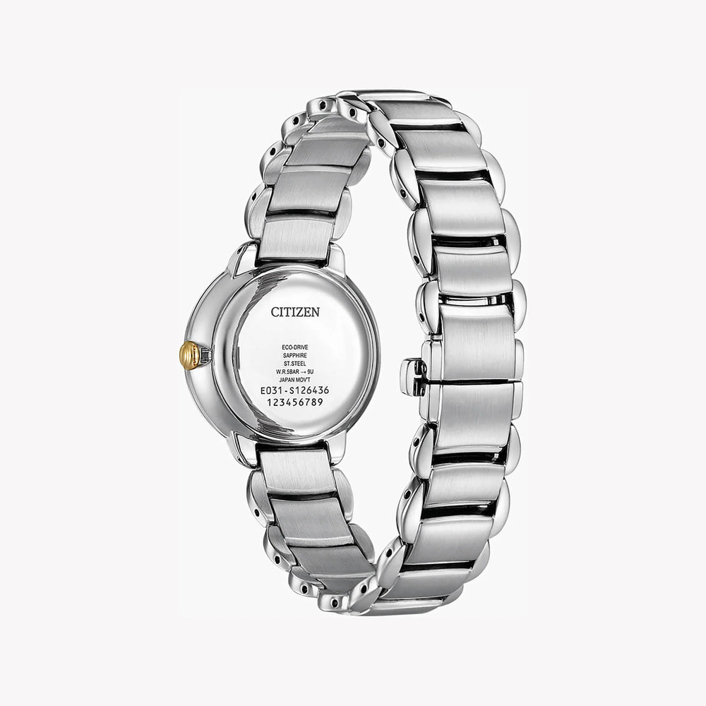 Citizen Women's Silver Stainless Steel Watch, White Dial | Em0927-87y by i-watch