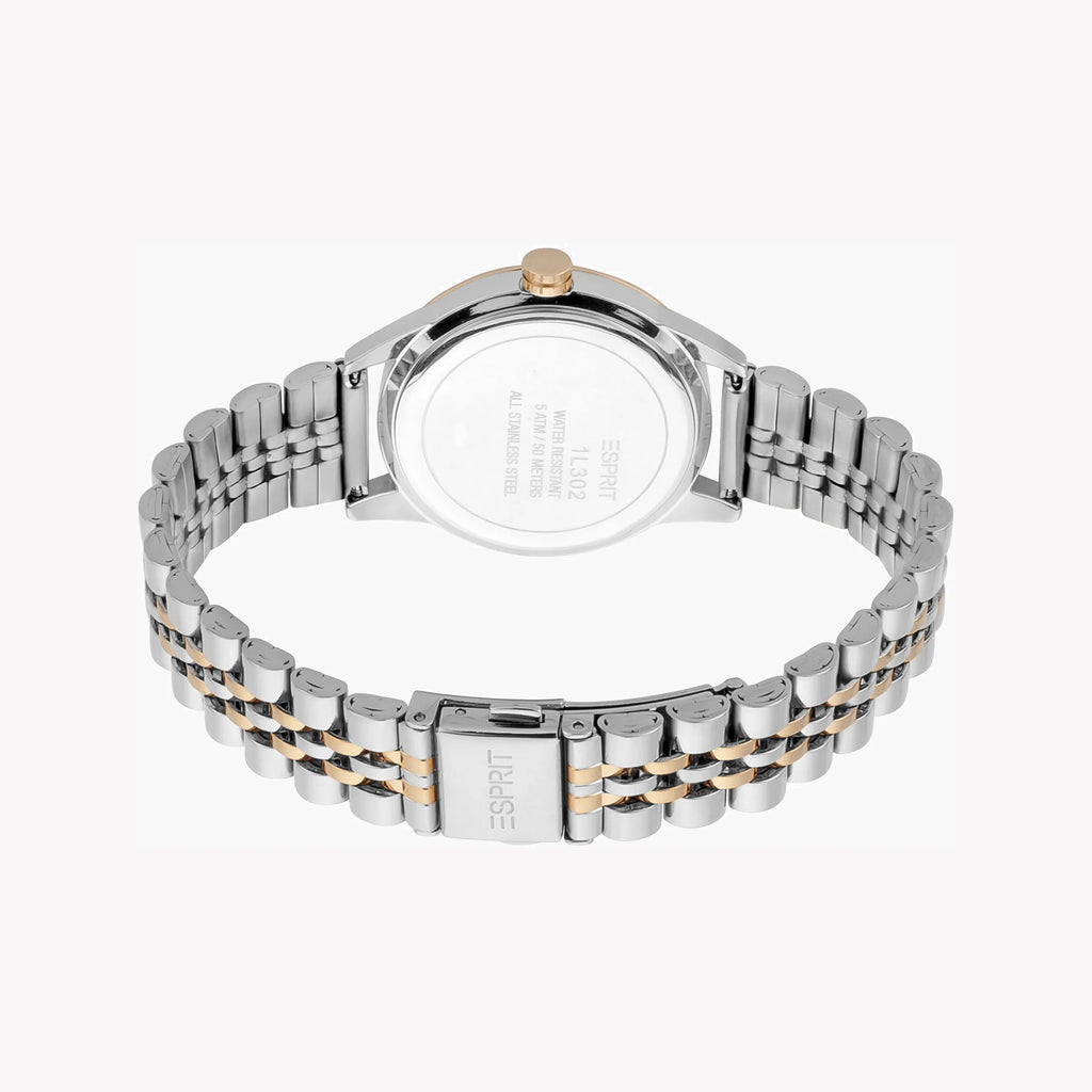 ESPRIT Women's Watch with Silver Stainless Steel Case and Silver & Rose Gold Stainless Steel Band-i-Watch-3