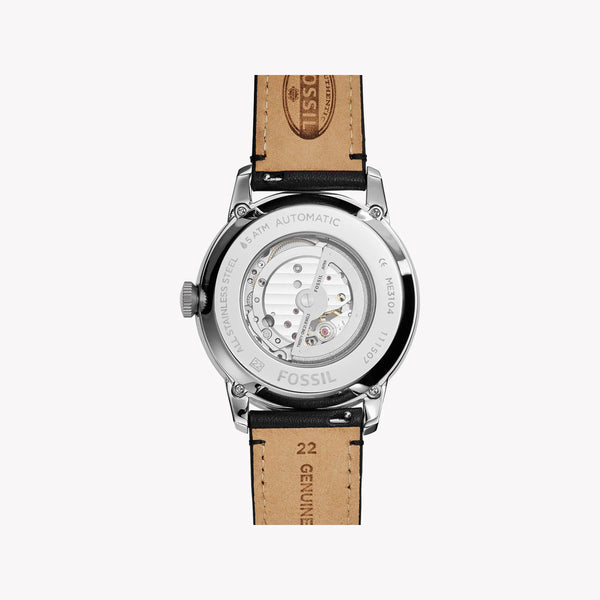 Fossil Men's Silver Stainless Steel, Black Leather | Me3104 by i-watch
