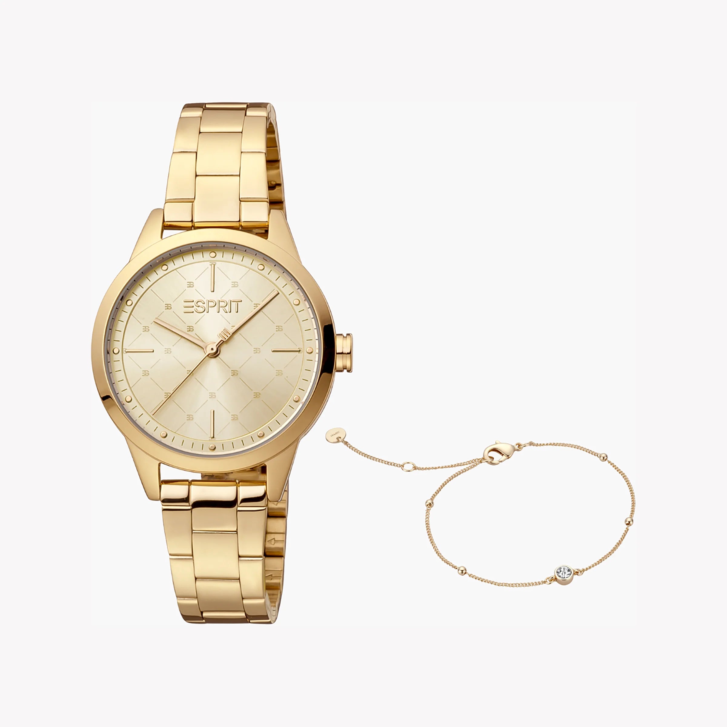 ESPRIT Women's Watch with Gold Stainless Steel Case and Gold Stainless Steel Band
