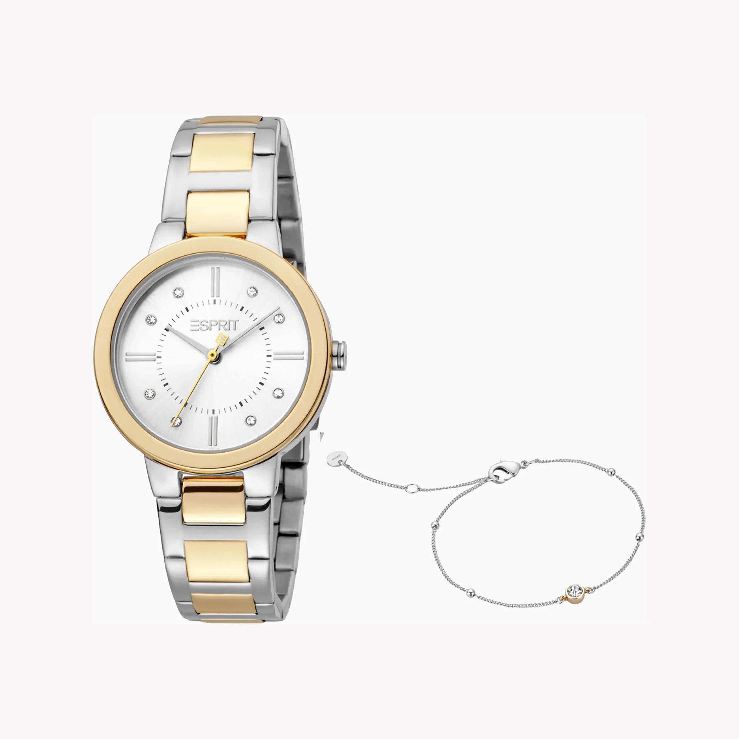 ESPRIT Women's Watch with Silver Stainless Steel Case and Silver & Gold Stainless Steel Band