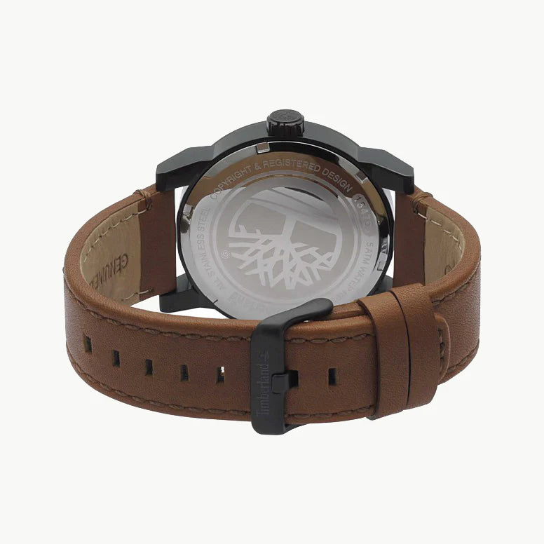 Timberland Men's Black Stainless Steel Watch, Brown Leather | Tbl15475jsb02 by i-watch