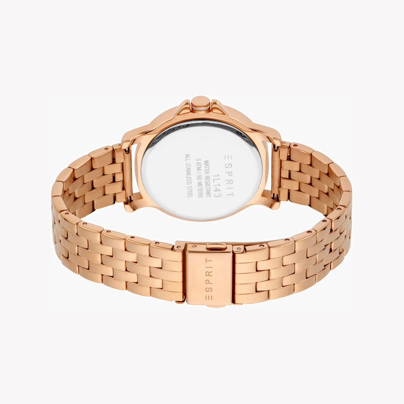 Esprit Women's Rose Gold Stainless Steel Watch, Silver Dial | Es1l192m0015 by i-watch