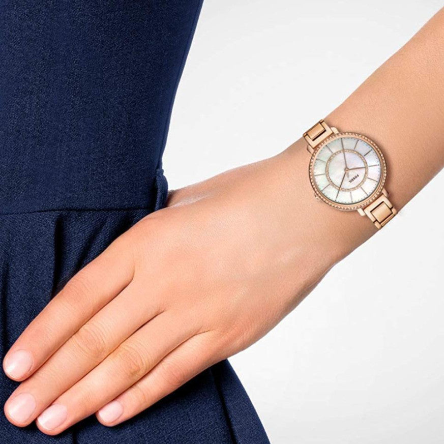 FOSSIL ES4452 ELEGANT ROSE GOLD - TIMELESS CHARM WOMEN'S WATCH with White Dial & Bracelet Band-i-Watch-4
