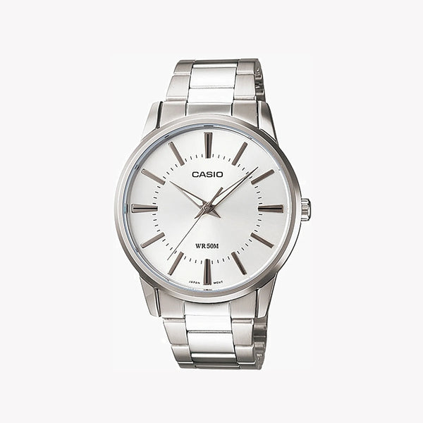 Casio Men's Silver Stainless Steel Watch, White Dial | Mtp-1303d-7avdf by i-watch