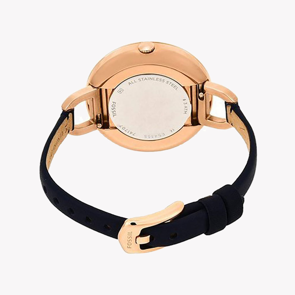 FOSSIL ES4355 CHIC RADIANCE - ELEGANT ROSE GOLD & BLUE LEATHER WOMEN'S WATCH-i-Watch-3