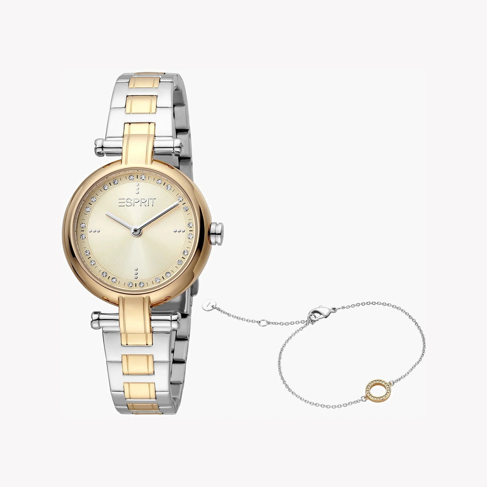 Esprit Women's Silver & Gold Stainless Steel Watch, Champagne Dial | Es1l120m0035 by i-watch