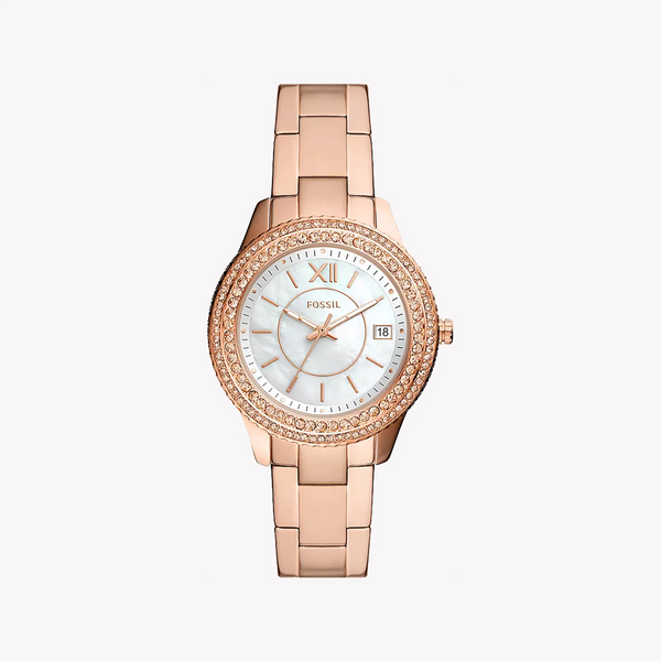Fossil Women's Rose Gold Watch, White Dial | Es5131 by i-watch